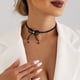 thumbnail image 1 of Collar con borlas de perlas y lazo de diamantes, estilo europeo y americano, cadena de clavícula con forma de hada, 1 of 6