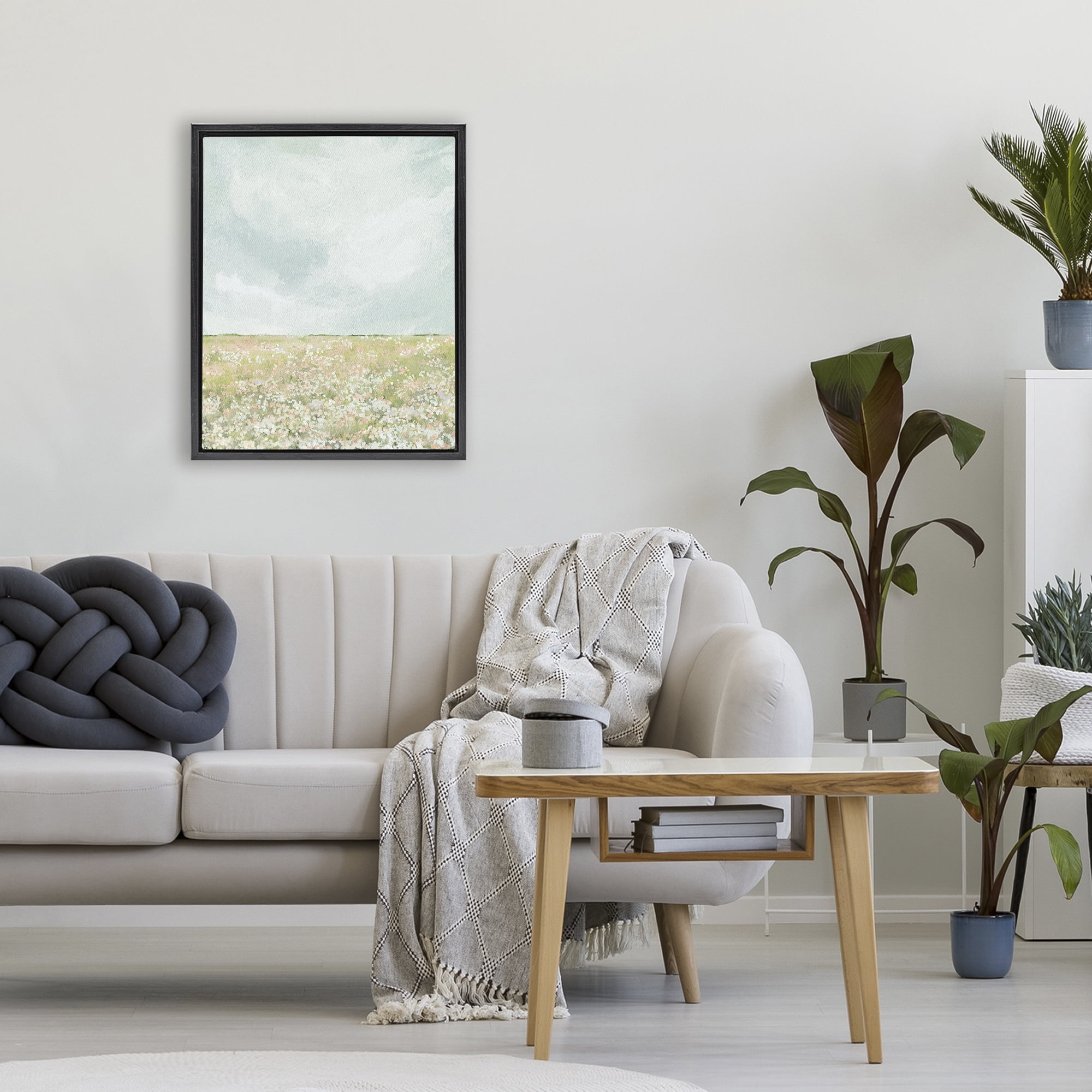 Stupell Industries Budding Field In Spring Black Framed Floater Canvas Wall Art, design by Leah Straatsma