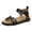 Black, variant on Rokment Womens Orthopedic Cork Footbed Walking Sandals Comfortable Leather Buckle Fisherman Dress Sandals Platform Flat Low Heels Beach Summer Footwear Black Size 6