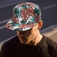 thumbnail image 6 of Botanical Palm Leaf Trucker Hat - Flat Visor Cap for Casual Daily Wear | Tropical Art, 6 of 8