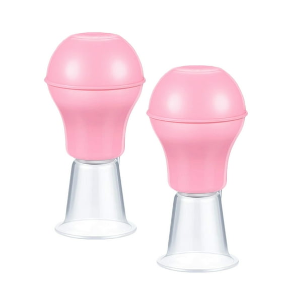 2 Pieces Nipple Suckers, Nipple Corrector Nipple Puller Women Breastfeeding Flat Inverted Nipple, Aspirator Nipples Retraction Nipples Silicone Cups for Mommy Girl (Pink)