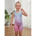 thumbnail image 3 of Leotards for Girls Gymnastics Toddler Dance Biketards Athletic Dance Wear Shiny Blue Hotpink, 3 of 6