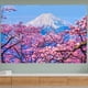 thumbnail image 1 of Tapiz de flores de cerezo TUNC del monte Fuji para colgar en la pared 150x100 cm Sencillez, 1 of 5