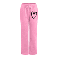 thumbnail image 4 of Endives Women's Sweatpants Heart Printed Fleece Lined Casual Sports Loose Plush Pants Straight Leg Pants, 4 of 4
