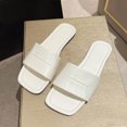 thumbnail image 4 of JeashCHAT Clearance Slip On Slide Sandals for Women Women's Flat Shoes Ladies Beach Sandals Summer Non-Slip Causal Slippers (White), 4 of 5