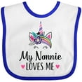 thumbnail image 3 of Inktastic My Nonnie Loves Me Unicorn Girls Baby Bib, 3 of 4