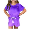 thumbnail image 2 of LUOGENLI 4T Girl Summer Outfits Summer Girls Summer T Shirt and Shorts Set with Side Pockets Shorts Set Girls Music Lover Shirt and Shirts Set Back to School Outfits for Girls 2Nd Grade 8-9 Years, 2 of 6