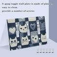 thumbnail image 3 of Yayeee Toggle Light Switch Wall Plate 2-Gang 4.56"x4.48" Decorative Outlet Cover, Blue Cats and Hearts, 3 of 7