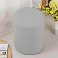 thumbnail image 4 of Round Stretch Ottoman Slipcovers Footrest Sofa Cover Foot Stool Covers Silver Gray, 4 of 7