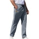 thumbnail image 1 of Pantalones largos para hombre, informales, lisos, con bolsillos, cintura elástica, rectos, para exteriores, para fitness, cargo, 1 of 5