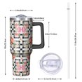 thumbnail image 2 of 40oz Pioneer Flower Floral Print Pattern Insulated Tumbler with Handle, BPA-Free Leak Proof Lid and Straws, Double Wall Vacuum, Hot 12h/Cold 34h, 2 of 6