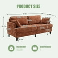thumbnail image 3 of 68.9" Sofa Couch,Modern 2 Seater Upholstered Loveseat Sofa Couch with LED light&USB for Living Room,Bedroom,Orange, 3 of 8