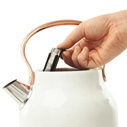Haden Heritage 1.7 Liter Stainless Steel Electric Kettle, Ivory / Copper - 75089