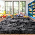 thumbnail image 6 of Fluffy Carpet for Living Room, Furry Carpet for Teen, Shaggy Rug for Nursery Room, Black Grey Fuzzy Plush Rug for Dorm 6x9 Feet, 6 of 8