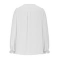 thumbnail image 5 of Oplxuo Womens Tops Dressy Casual Long Sleeve Shirts V Neck Chiffon Blouses Fall Outfits for Women 2025, 5 of 7