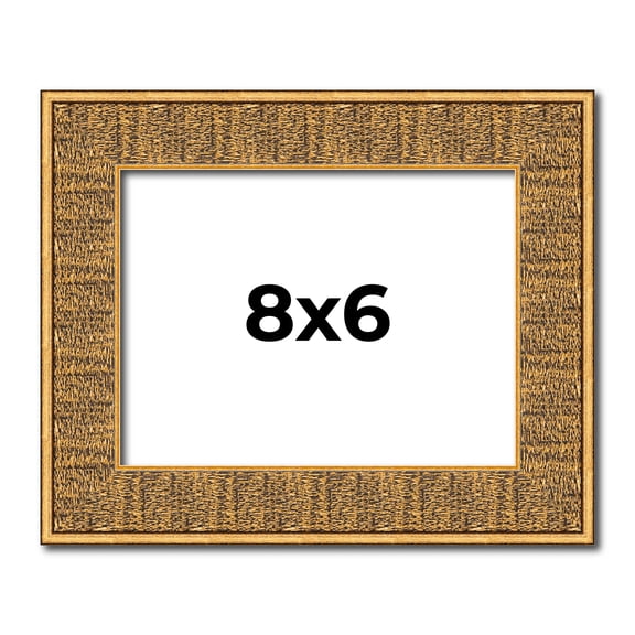 8x6 Frame Black and Gold Distressed Solid Wood Sonoma Picture Frame | 1.625 Inch Moulding Width |