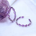 thumbnail image 3 of Antique Purple Amethyst Gemstone Hoop Earring, 925 Sterling Silver Earring, Sterling Silver Earring, Amethyst Gemstone, valentine day, 3 of 5