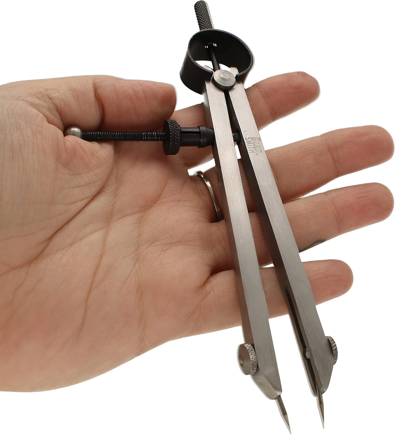 The Beadsmith Stainless Steel Divider Caliper - 5-Inch with Removeable Tips – Bow Spring and Adjusting Screw – For Measuring, Drawing, Drafting, and Leather, Wood, and Metal Work