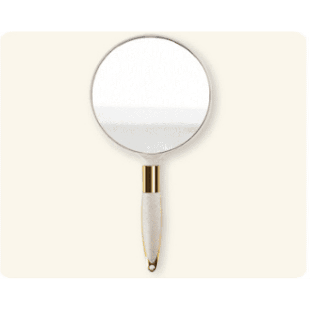 Handheld Mirror with Handle, for Vanity Makeup Home Salon Travel Use (Circular)