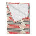 thumbnail image 2 of Modern Soft Flannel Fleece Throw Blanket, Geometric Graphic Grid Abstract Pattern with Thin and Bold Lines, Cozy Plush for Indoor and Outdoor Use, 70" x 90", Charcoal Grey Scarlet, by Ambesonne, 2 of 5