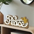 thumbnail image 3 of Decozen Home Decor Handmade Wooden Sculpture in PEACE Sign Letters, Acacia Wood – Valentines Day Gifts for Her and Him, 3 of 8