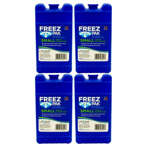 (4 pack) Freez Pak Small Ice Pack Reusable Ice Substitute, Blue