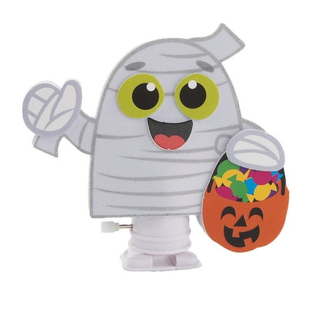 5" x 4 1/2" Halloween Wind-Up Mummy Toy Foam Craft Kit - Makes 12