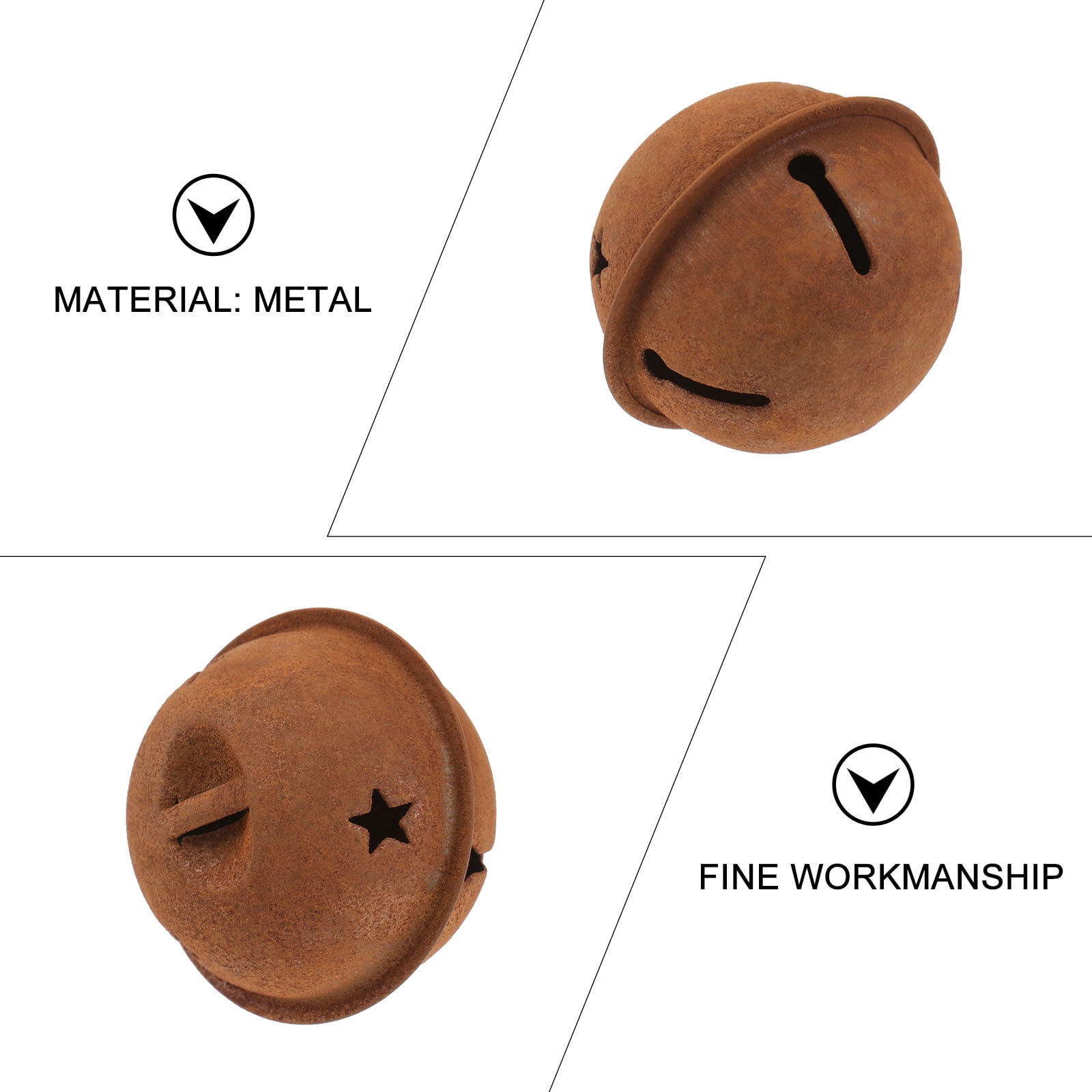 12 Pcs Clochettes En Métal Rouillé Pour Décorations De Noël (40mm