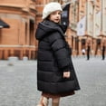 thumbnail image 7 of NAISIBABY Girls Parka with Pockets, Zip Up Thermal Windproof Hooded Winter Over Knee Length Puffer Coat Black 13T, 7 of 7