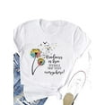 thumbnail image 6 of XCHQRTI Dandelion Tshirt Women Graphic Tees Casual Short Sleeve Christian Shirts, 6 of 7