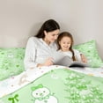 thumbnail image 5 of jejeloiu Cartoon Xmas Snowmen Bedding Comforter Set,Merry Christmas Twin Comforter Sets,Green Bowknot Bow Bedding Set For Childrem,Ultra Soft Home Decor Reversible,2pcs, 5 of 8