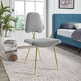 thumbnail image 2 of Modern Contemporary Urban Design Dining Kitchen Room Side Chair, Velvet Fabric Metal Steel, Grey Gray, 2 of 5