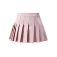thumbnail image 2 of YHAJDS Girls Solid Color Pleated Skirt with Lining Uniform Style Casual Skirts for Kids, 2 of 3