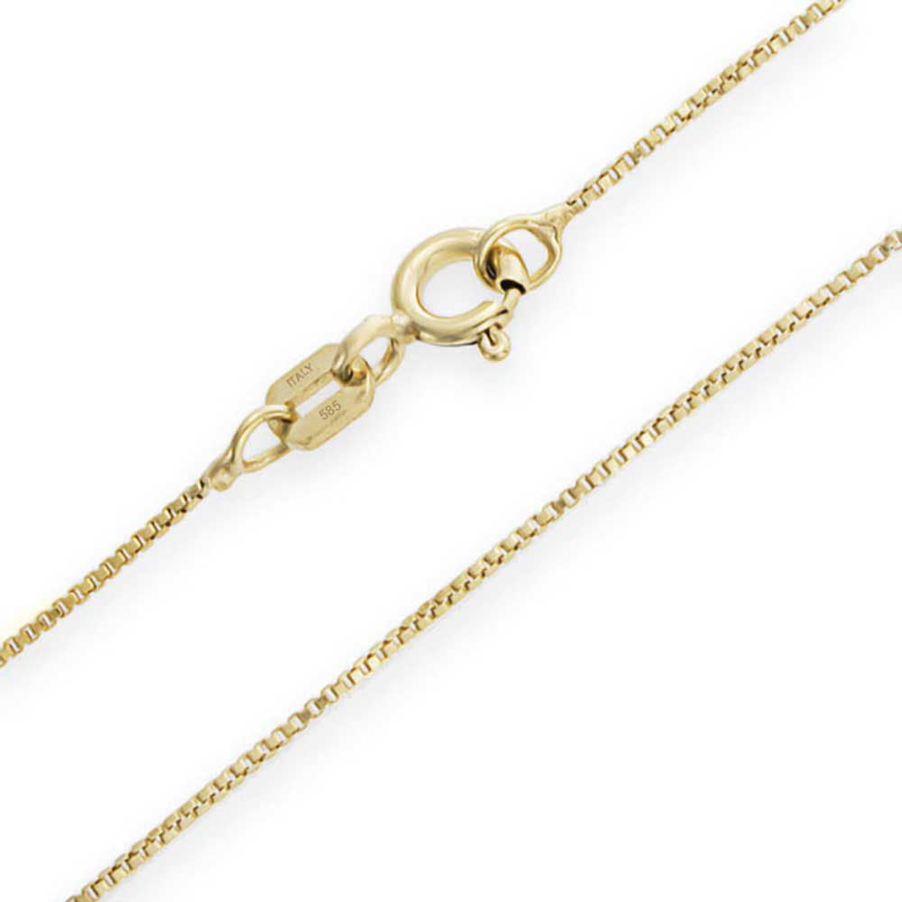 Box Chain Link 14k Yellow REAL Gold 1mm Thin 10 Gauge Necklace For