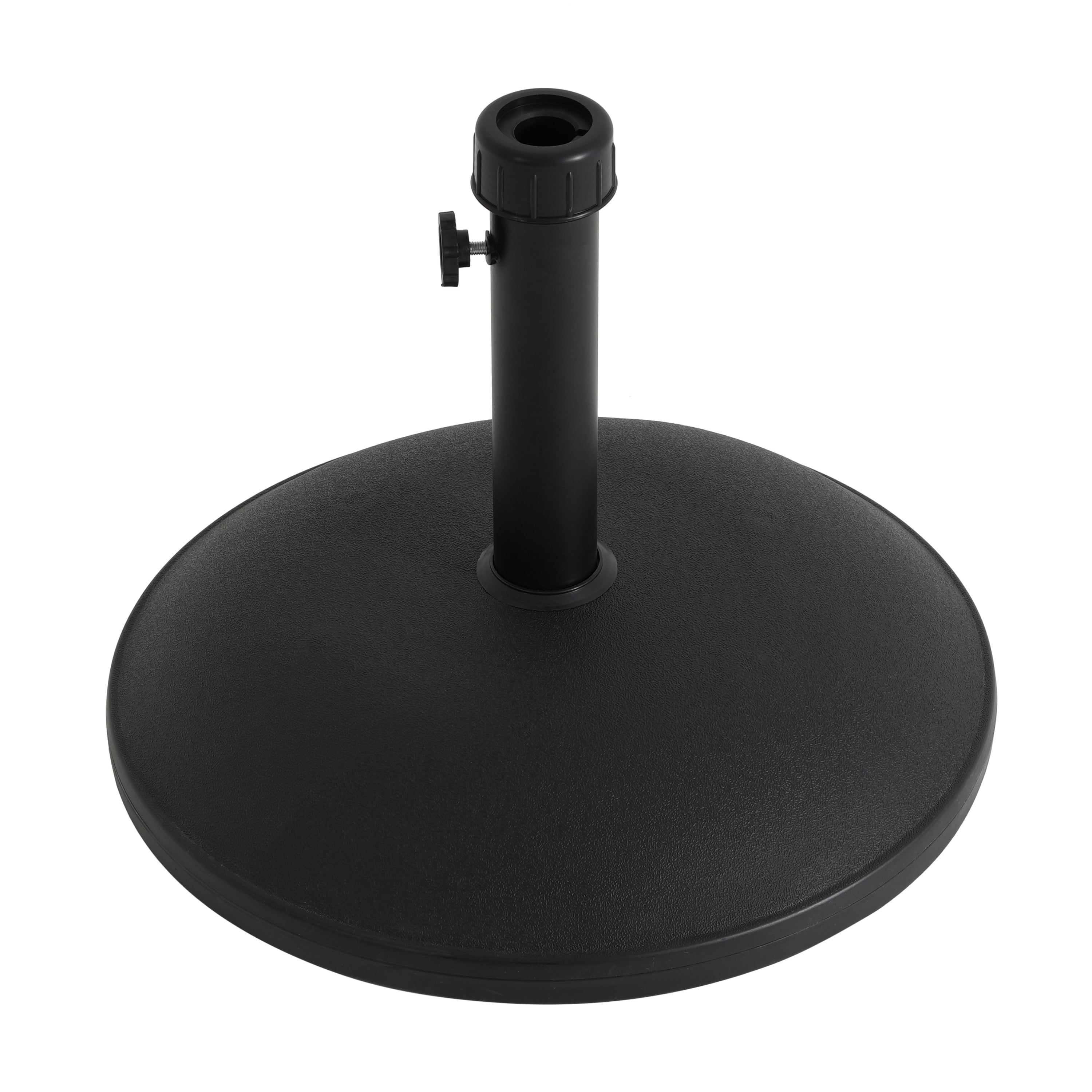 Umbrella Base 55 Pound Round with Concrete Fill and Resin Shell, Heavy Duty Patio Umbrella Stand and Outdoor Shade Base, Black