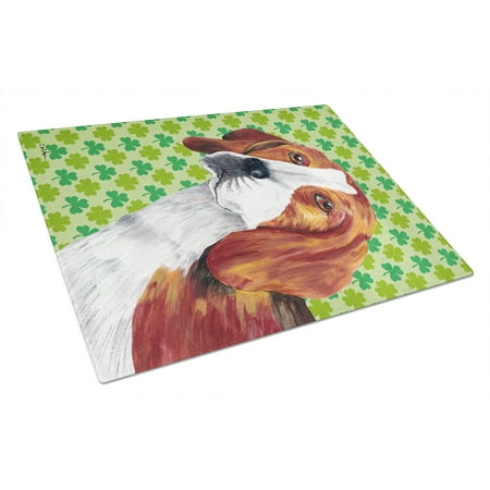 

Carolines Treasures SC9289LCB Beagle St. Patricks Day Shamrock Portrait Glass Cutting Board Large 12H x 16W multicolor