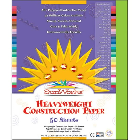 Pacon Corporation PAC Sunworks 12X18 Bright Green 50Ct Construction Paper