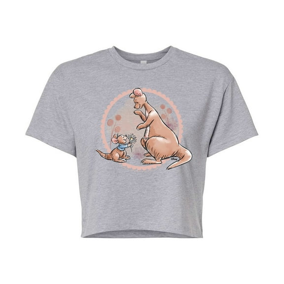 Disney - Kanga And Roo Field - Juniors Cropped Cotton Blend T-Shirt