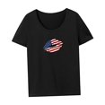 thumbnail image 4 of Camiseta de mujer de verano suave cuello redondo camiseta para viajes de playa mochilero femenino Negro, 4 of 7