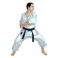 thumbnail image 2 of Karate Illustration Wall Decal by Wallmonkeys Peel and Stick Graphic (18 in H x 12 in W) WM102874, 2 of 4