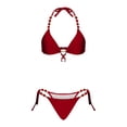 thumbnail image 5 of Bikini Sets for Women Halter Two Piece Swimsuit High Cut Tie Side Thong Bathing Suit Sexy Padded Swimwear Womens Swimsuit Sets, 5 of 6