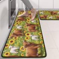 thumbnail image 2 of Kitchen Rugs Sets Of 2,Green Highland Cow Sunflower Field Pattern Anti Fatigue Kitchen Mat Rugs Non Slip Washable,Decorative Kitchen Floor Mats for Kitchen,Sink,Laundry,17"x47"+17"x47", 2 of 5