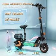Electric Scooter,1200W Peak Motor,30 Mph,35 Miles ,All Terrain 10off Road Tires E-Scooter,Commuter Scooter with Seat & Storage Box