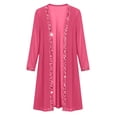 thumbnail image 4 of Cekizud Womens Cardigan Long Sleeve Chiffon Open Front Rhinestone Trim Party Outerwear Tops, S-3XL, 4 of 7