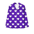 thumbnail image 4 of Luxalzxs Women Valentine's Day Pajama Sets Long Sleeve Love Heart Print Pj Sets Button Down Pajama Sleepwear Loungewear, 4 of 4