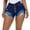 Blue, variant on JIKNTTR Womens Casual Denim Shorts Elastic Ripped High Waisted Denim Shorts With Five Button Pockets High Stretchy Jean Shorts