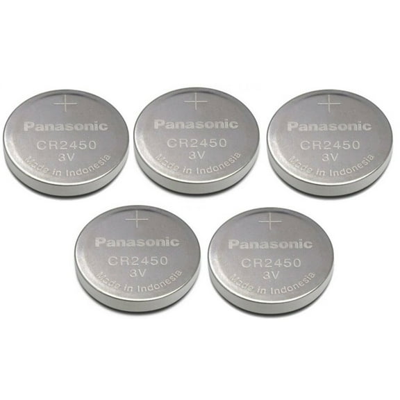 Panasonic Lithium Battery CR2450 Pack of 5 Batteries