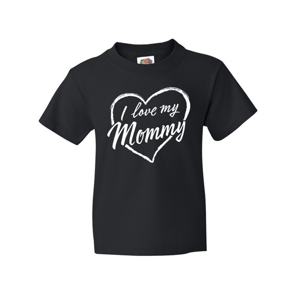 Inktastic I Love My Mommy in White Chalk Heart Youth T-Shirt