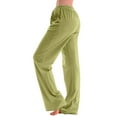 thumbnail image 5 of SELONE Green Wide Leg Dress Pants for Women Plus Size Mid Waist Lounge Pants Wide Leg Cropped Trouser Loose Casual Long Beach Pants Pull on Solid Lightweight Comfy 3XL Tall Breathable Summer Clothes, 5 of 7