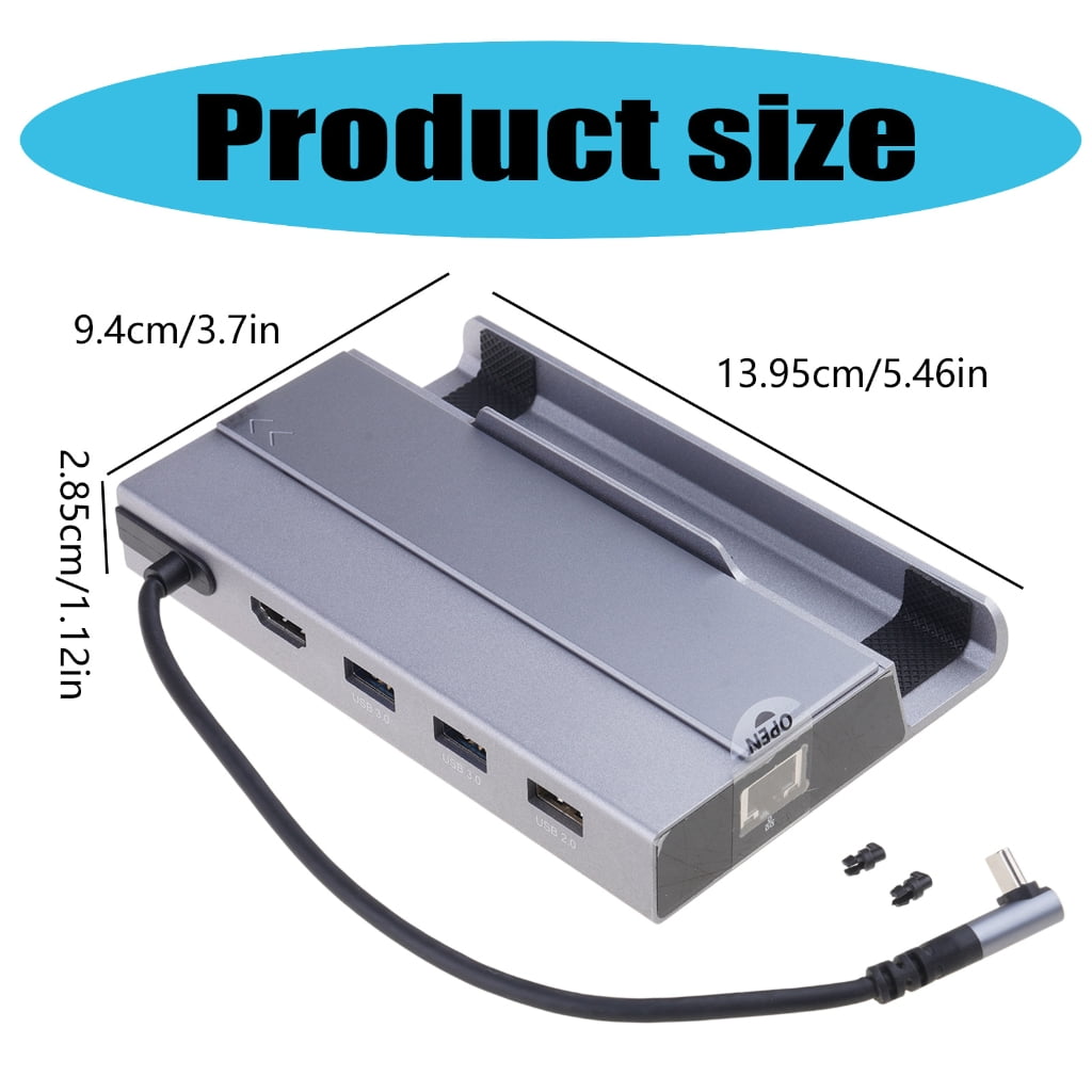 Multiport 7in 1 Docking Station with HDMI2.0 USB C and Gigabit Ethernet Supports for X/SteamDeck